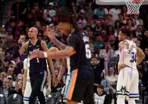 文班5记三分砍22+10字母哥21分 马刺送雄鹿3连败